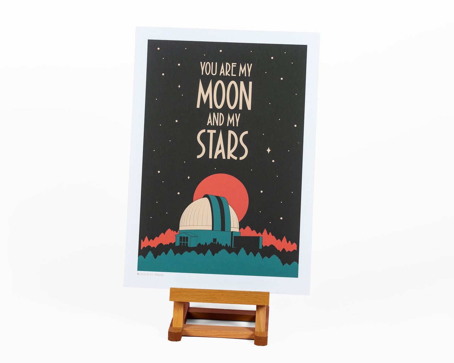 Moon and Stars Art Print