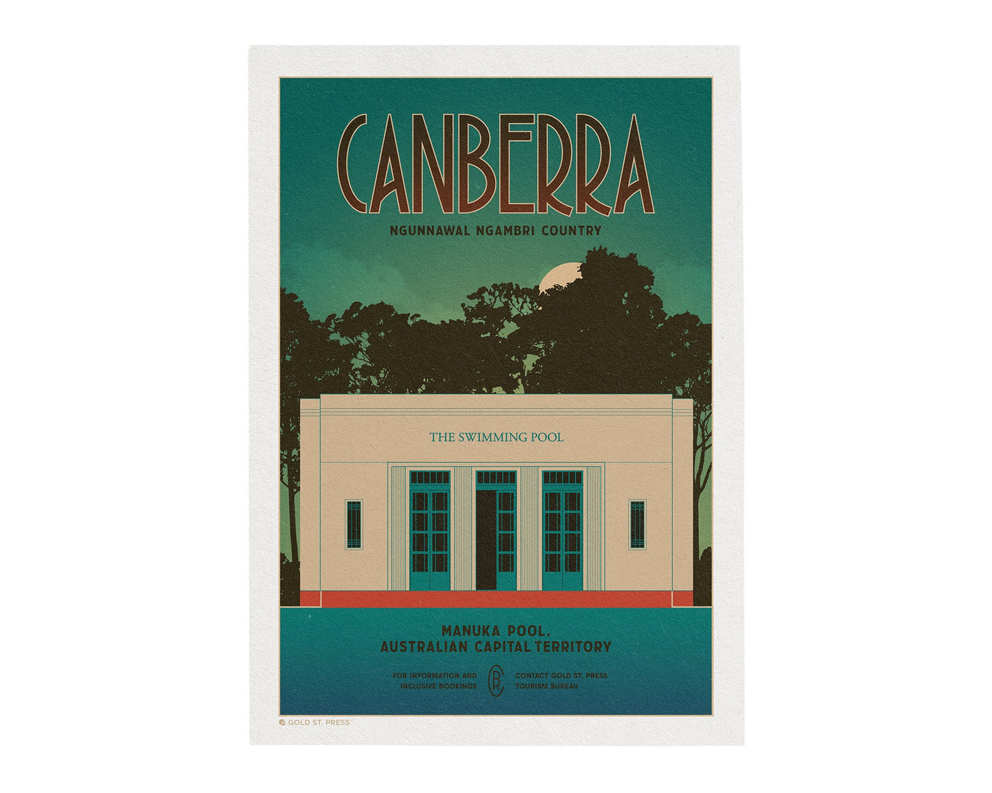 Canberra Manuka Pool Travel Poster