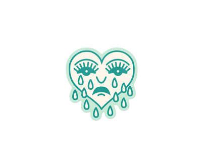 Crying Heart Sticker