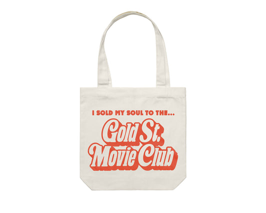 Gold St. Movie Club Beige Tote Bag